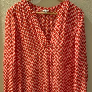 Joie houndstooth silk blouse
